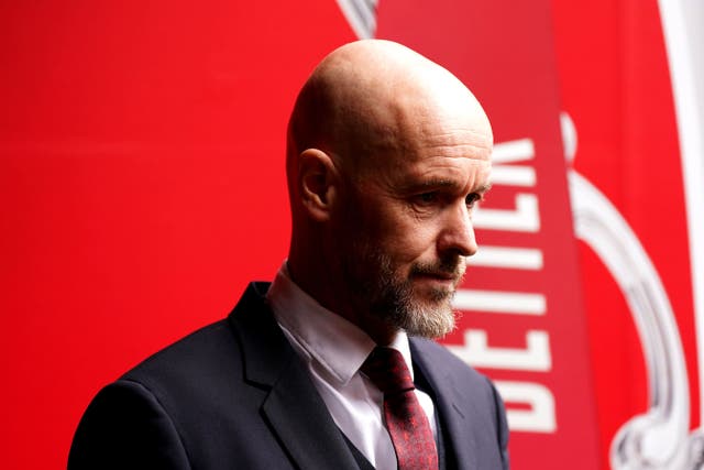 <p>Manchester United manager Erik ten Hag ahead of the Emirates FA Cup semi-final match at Wembley Stadium, London. Picture date: Sunday April 21, 2024.</p>