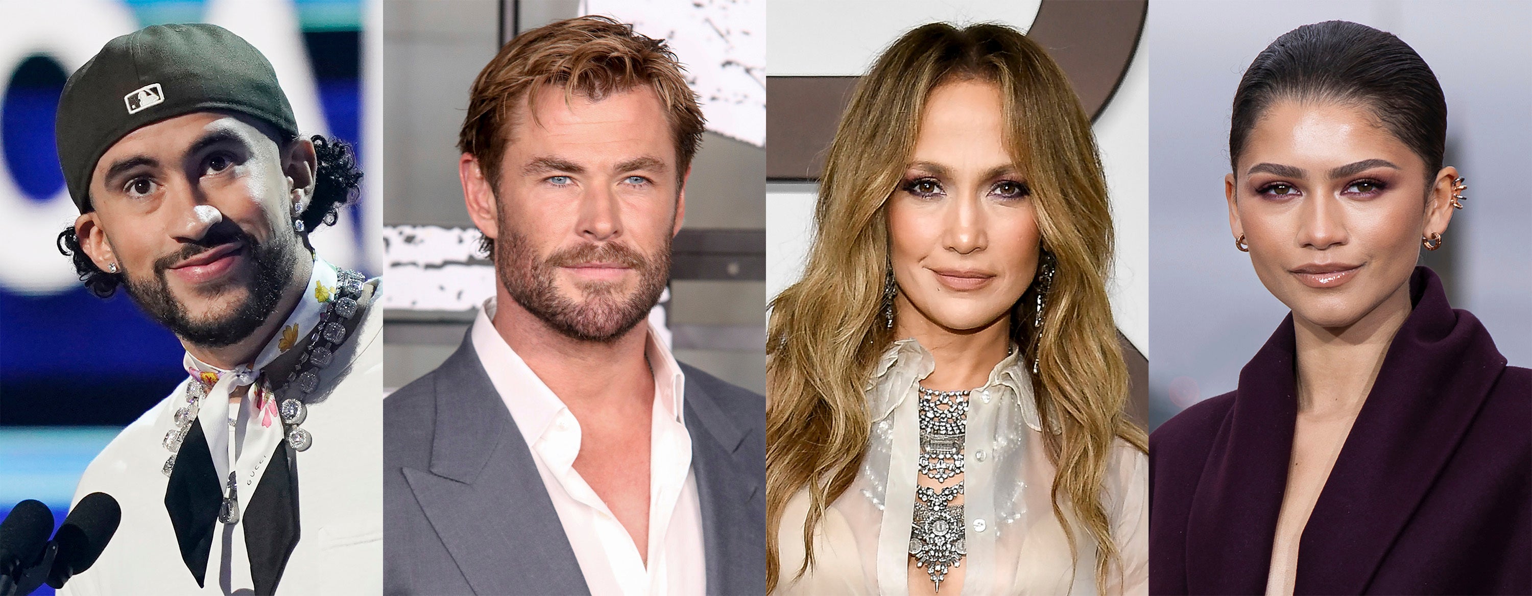 The co-chairs of this year’s Met Gala: Bad Bunny, Chris Hemsworth, Jennifer Lopez and Zendaya