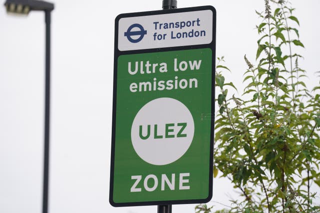 <p>Drivers will be subjected to London’s ultra low emission zone (Ulez) rules if they move off official diversion routes during this weekend’s M25 closure (Lucy North/PA)</p>