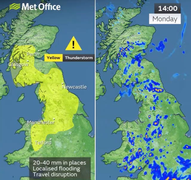 UK weather: Met Office issues warnings for thunderstorms, heavy rain ...