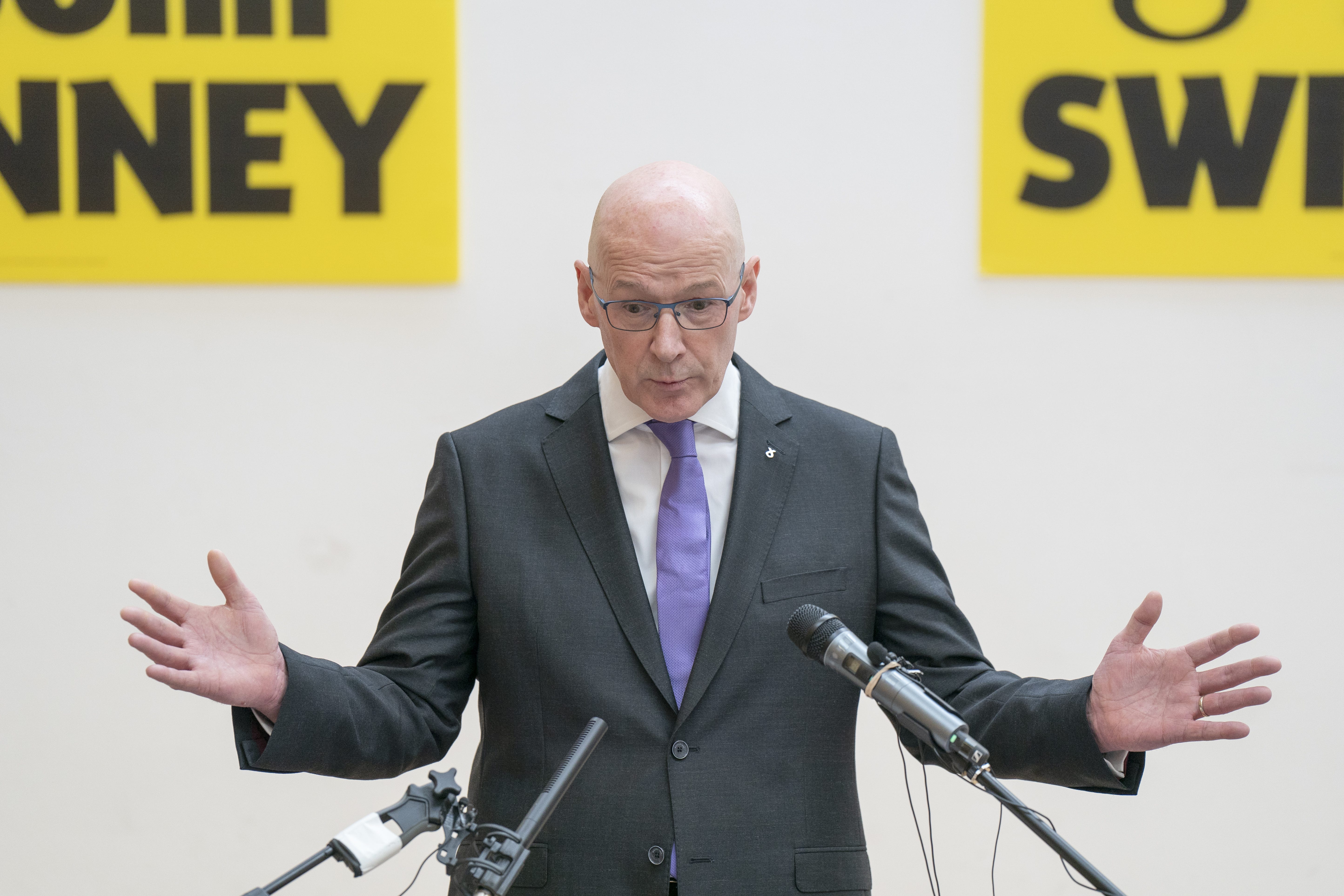 John Swinney made his first speech as new SNP leader in Glasgow on Monday