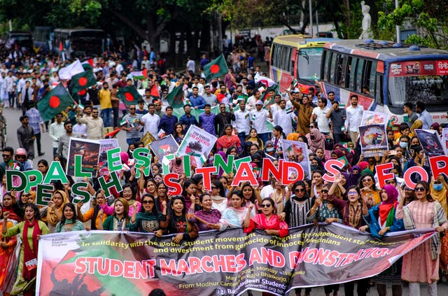 Bangladesh Mideast Protest