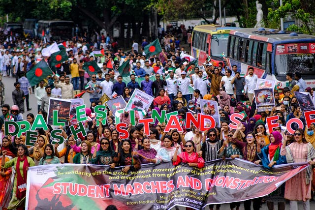 Bangladesh Mideast Protest