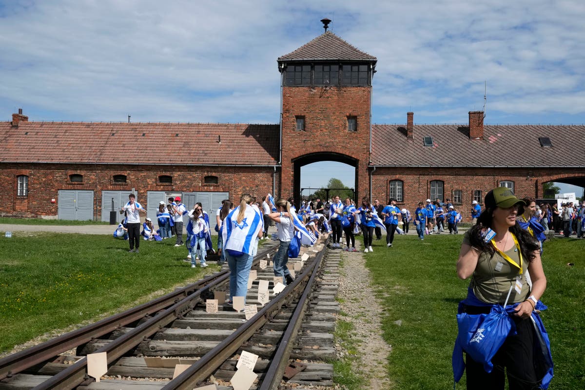 The yearly memorial march at the former death camp at Auschwitz overshadowed by the Israel-Hamas war