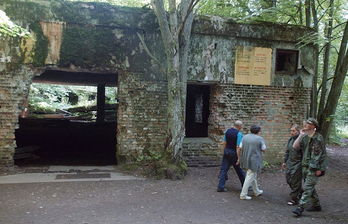 Human remains were found at a former Hitler base, but decay prevents determining the cause of death