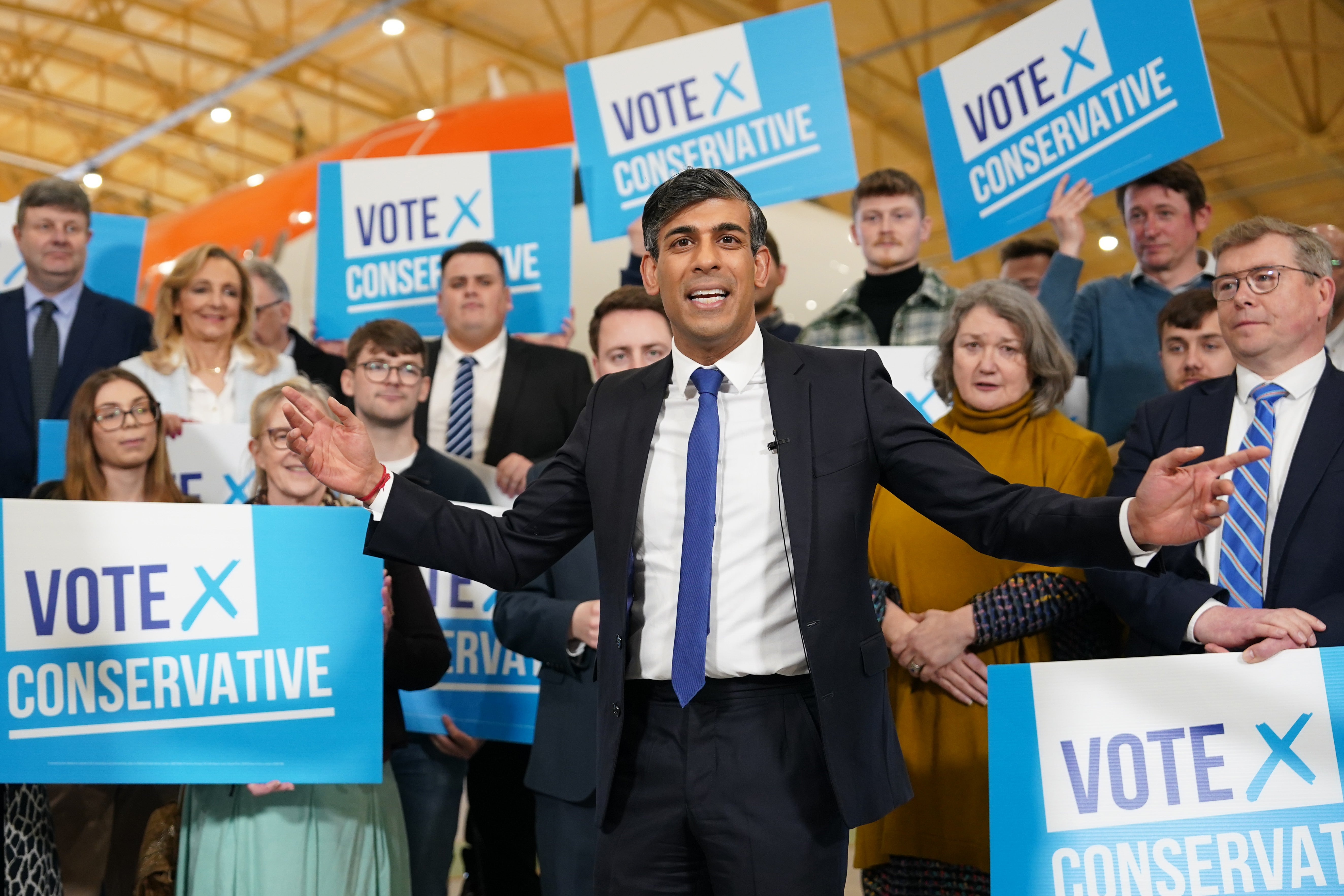 Rishi Sunak defended the claim the general election will lead to a hung parliament