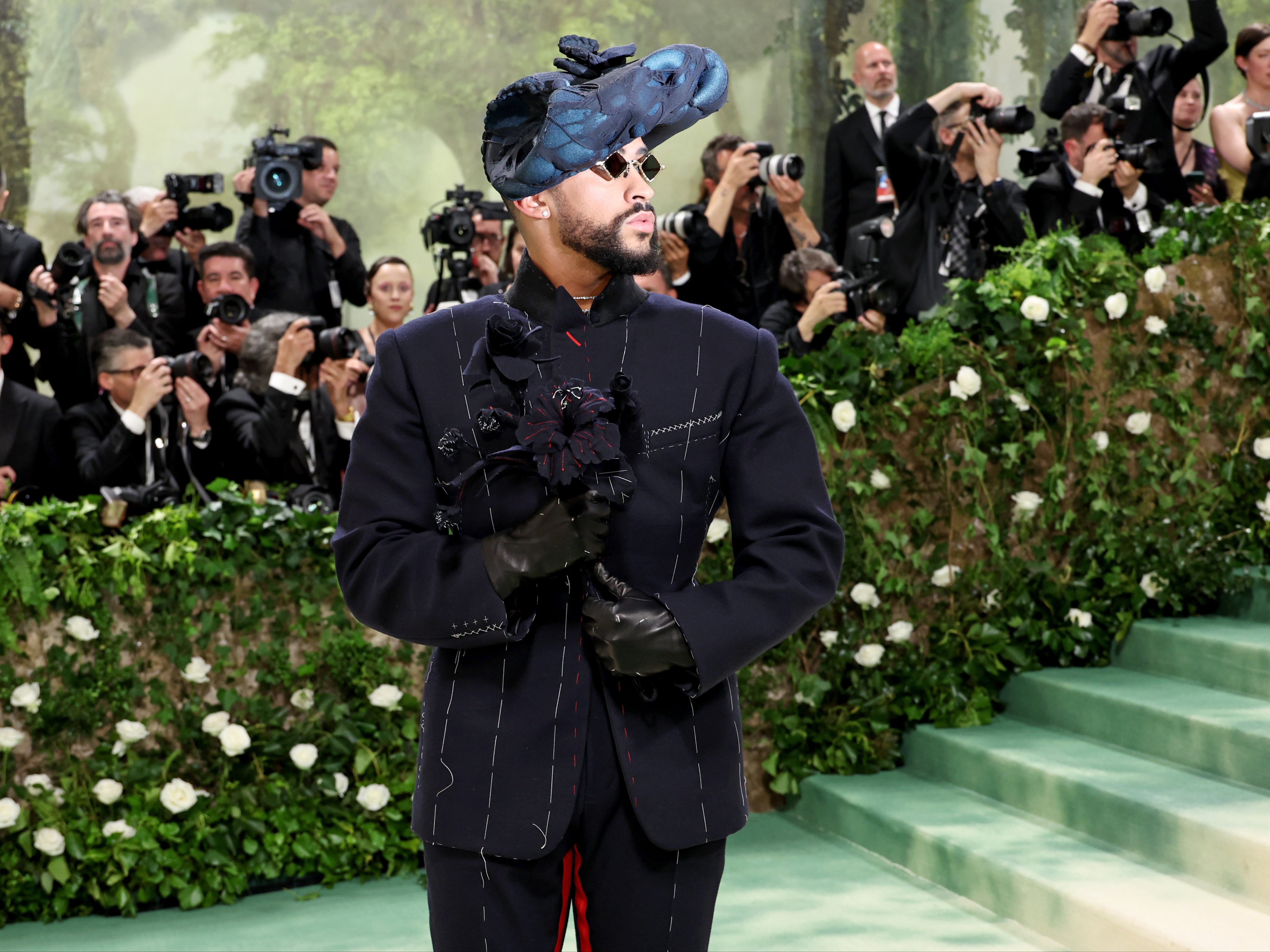 Bad Bunny attends The 2024 Met Gala Celebrating "Sleeping Beauties: Reawakening Fashion" at The Metropolitan Museum of Art on 6May 2024 in New York City.