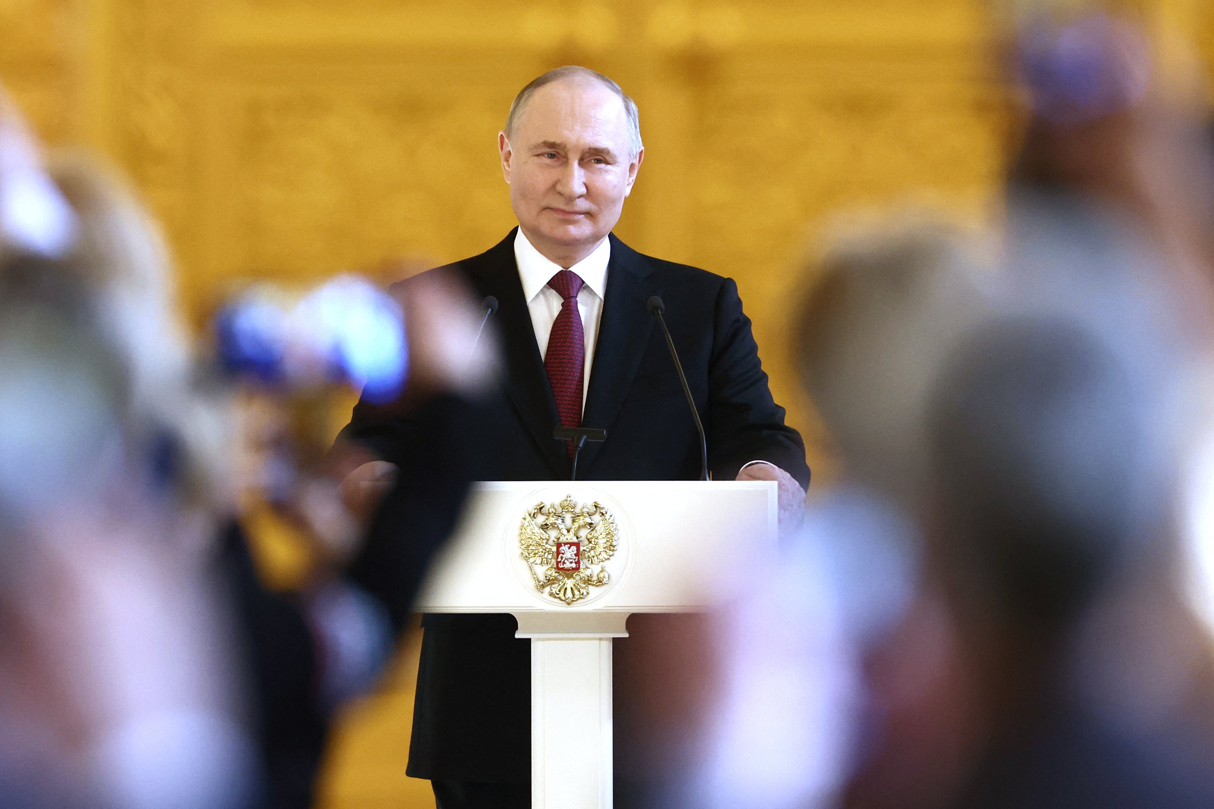 Putin after being sworn in as Russia’s president on Tuesday