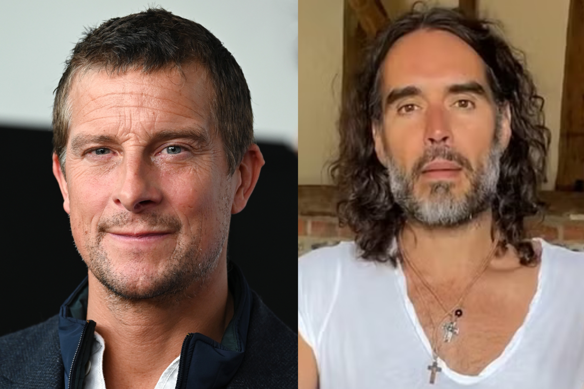 Bear Grylls helped to baptise Russell Brand in the River Thames