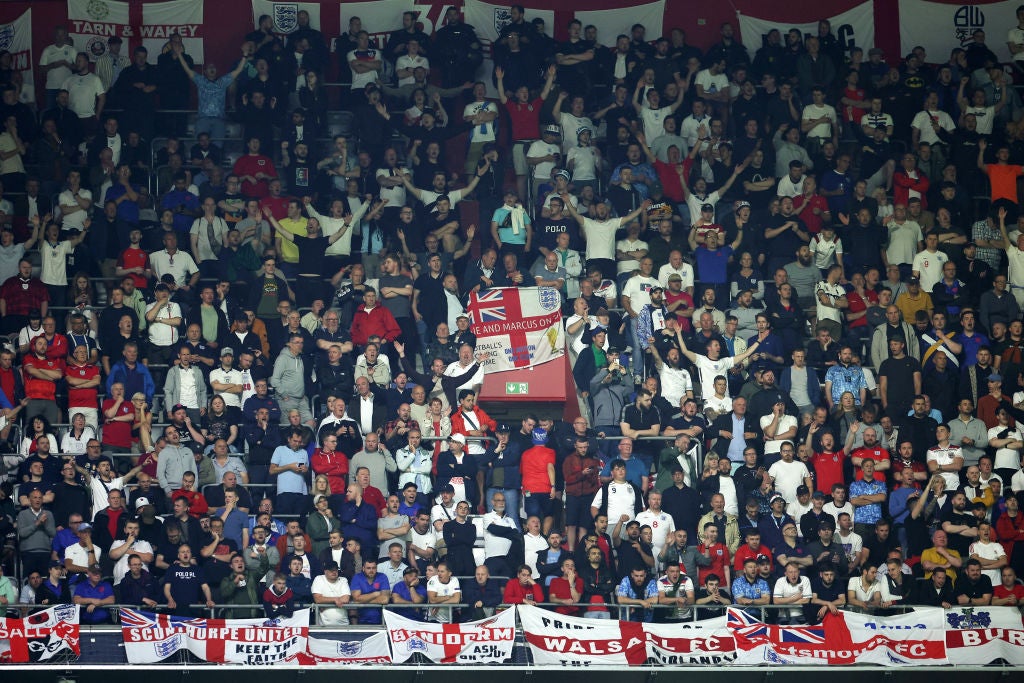 England fans during the Nations League match against Germany in June 2022
