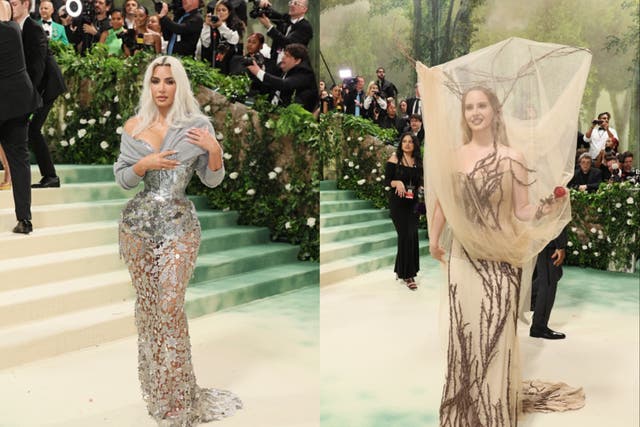 <p>Kim Kardashian hysterically dodges getting hit by Lana Del Rey’s Met Gala dress</p>