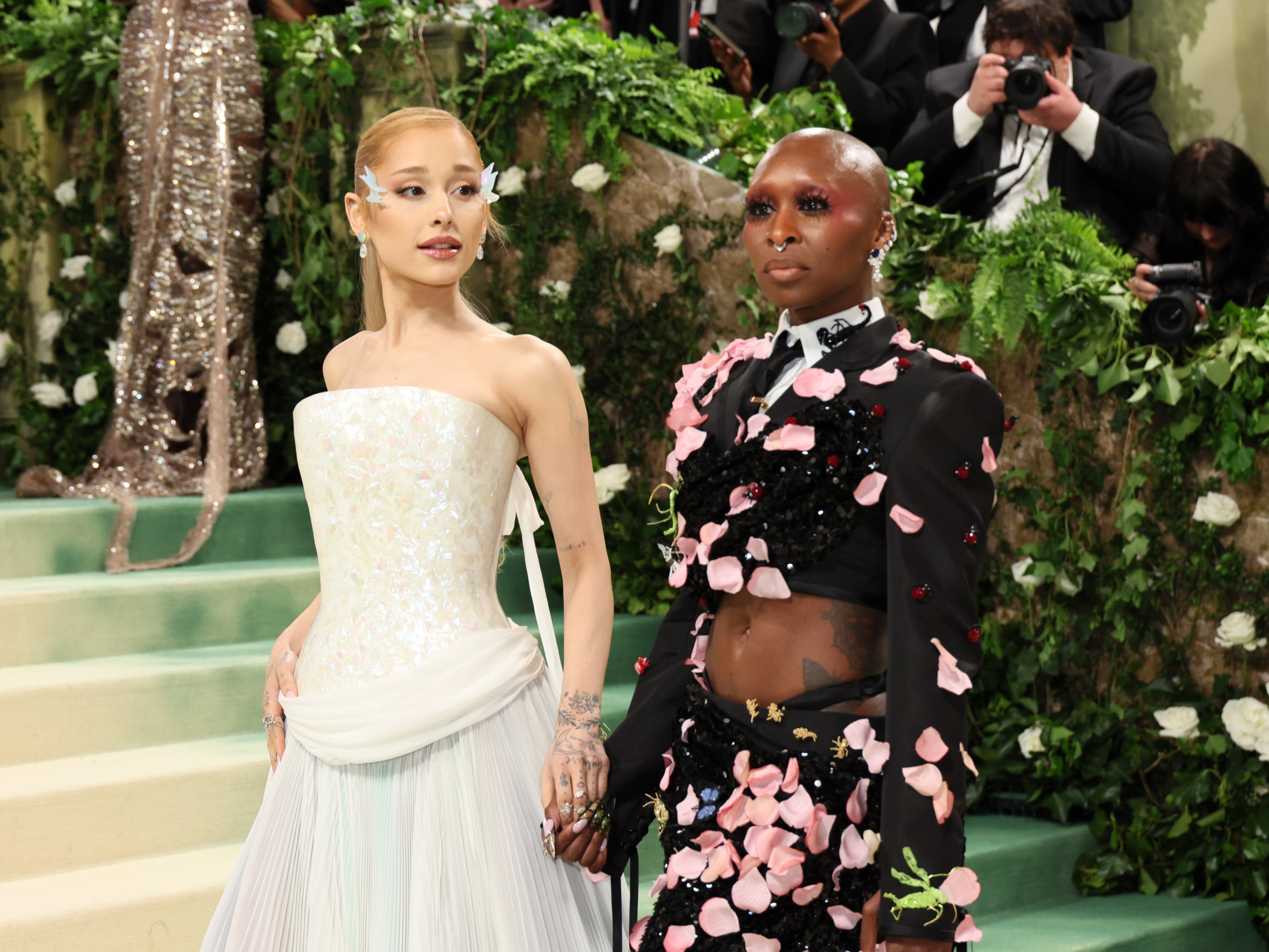 Ariana Grande and Cynthia Erivo attend The 2024 Met Gala Celebrating “Sleeping Beauties: Reawakening Fashion” at The Metropolitan Museum of Art on 6 May 2024 in New York City.