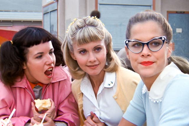 <p>Olivia Newton-John , Susan Buckner and Jamie Donnelly in ‘Grease’ </p>