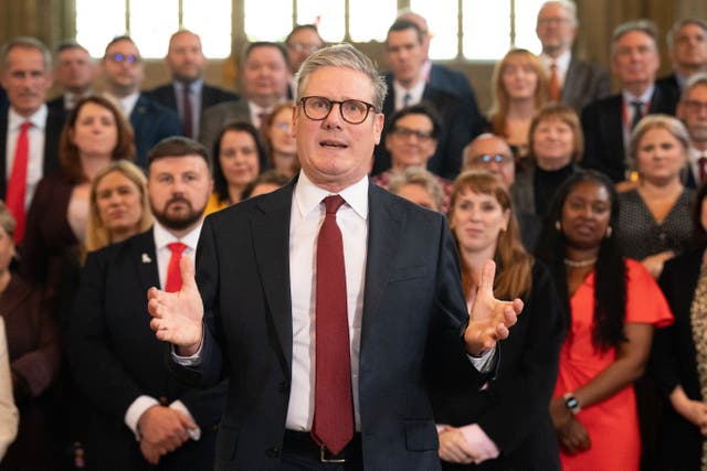 Sir Keir Starmer welcomed new Labour MP Chris Webb to the Commons (Stefan Rousseau/PA)