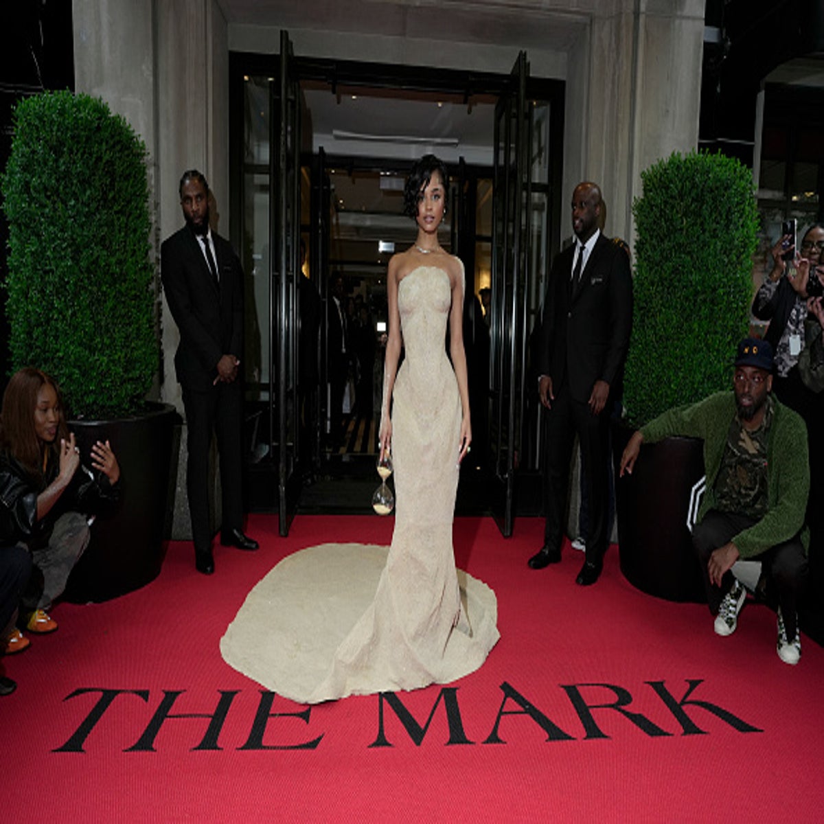tyla dress met gala designer Tyla's Ultra-Fragile Balmain Sand Dress Didn't Survive the Met Gala 2024