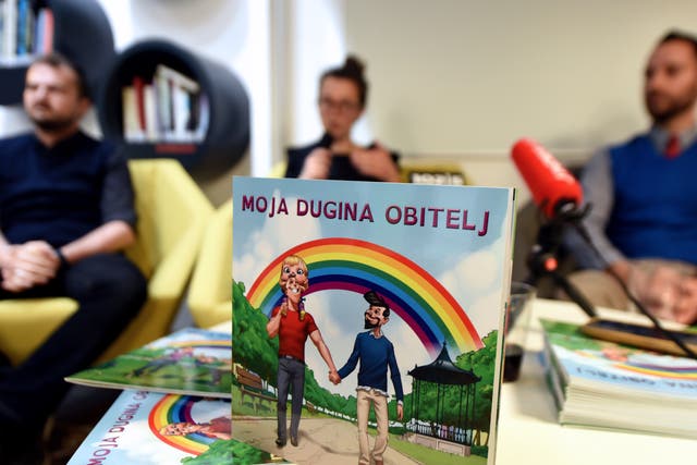 <p>File: A group of same-sex parents introduce Croatia’s first children’s book about diverse families in Zagreb on 18 January 2018  </p>