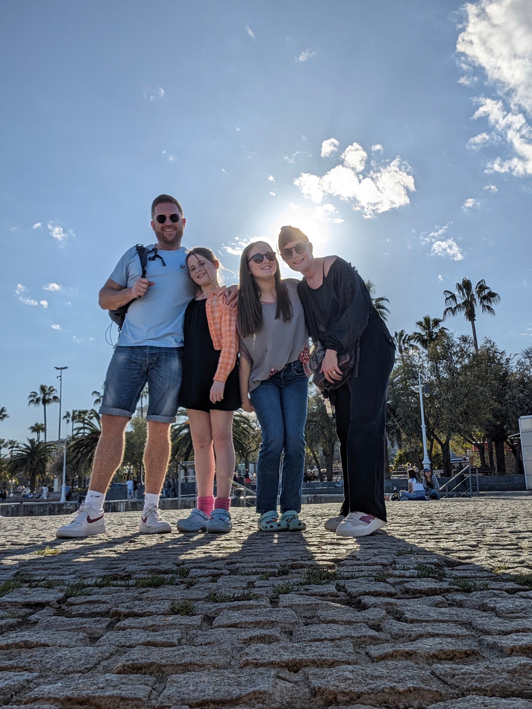 Claire Spreadbury and her family, husband James and daughters Rosie and Poppy