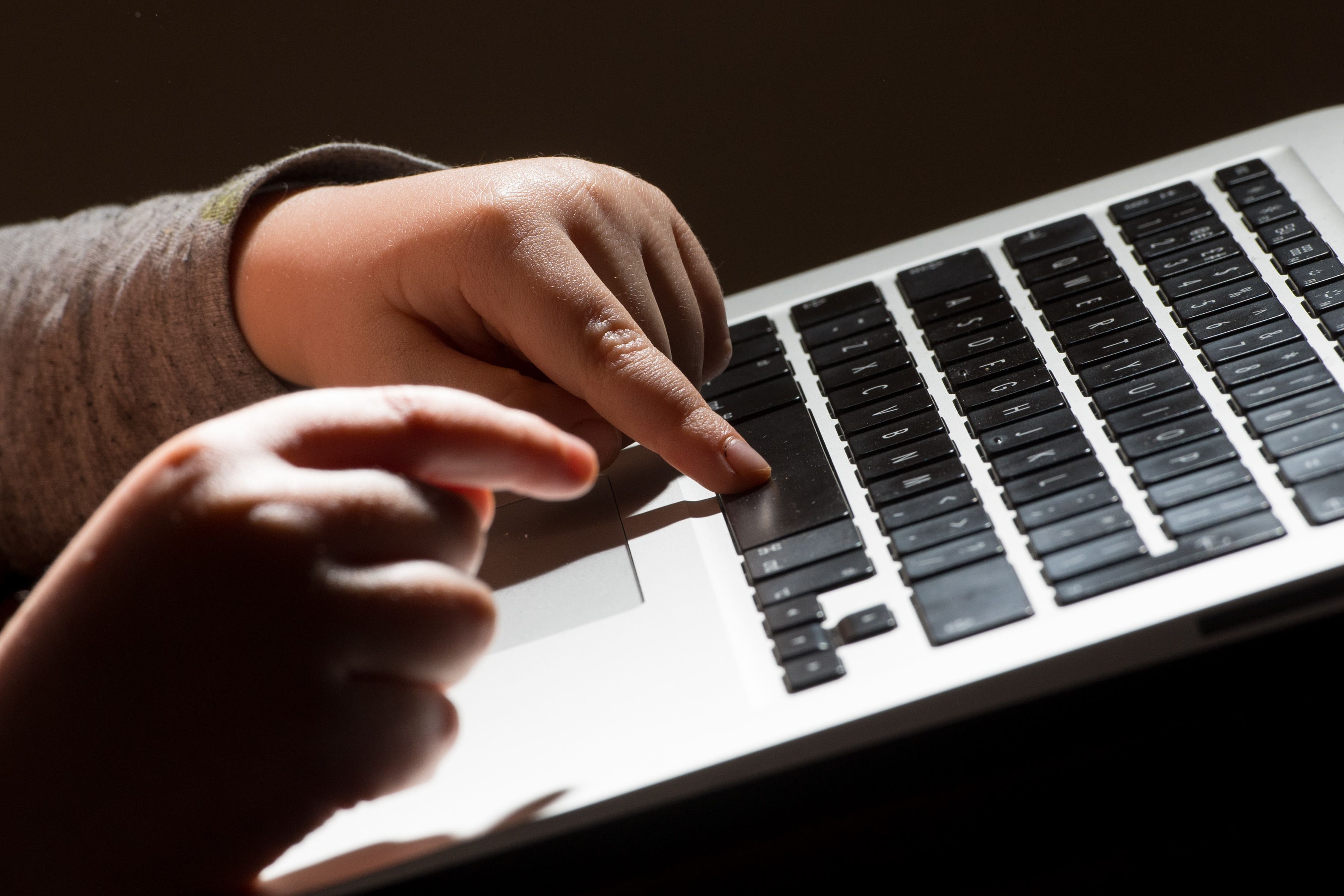 A child using a laptop computer (PA)