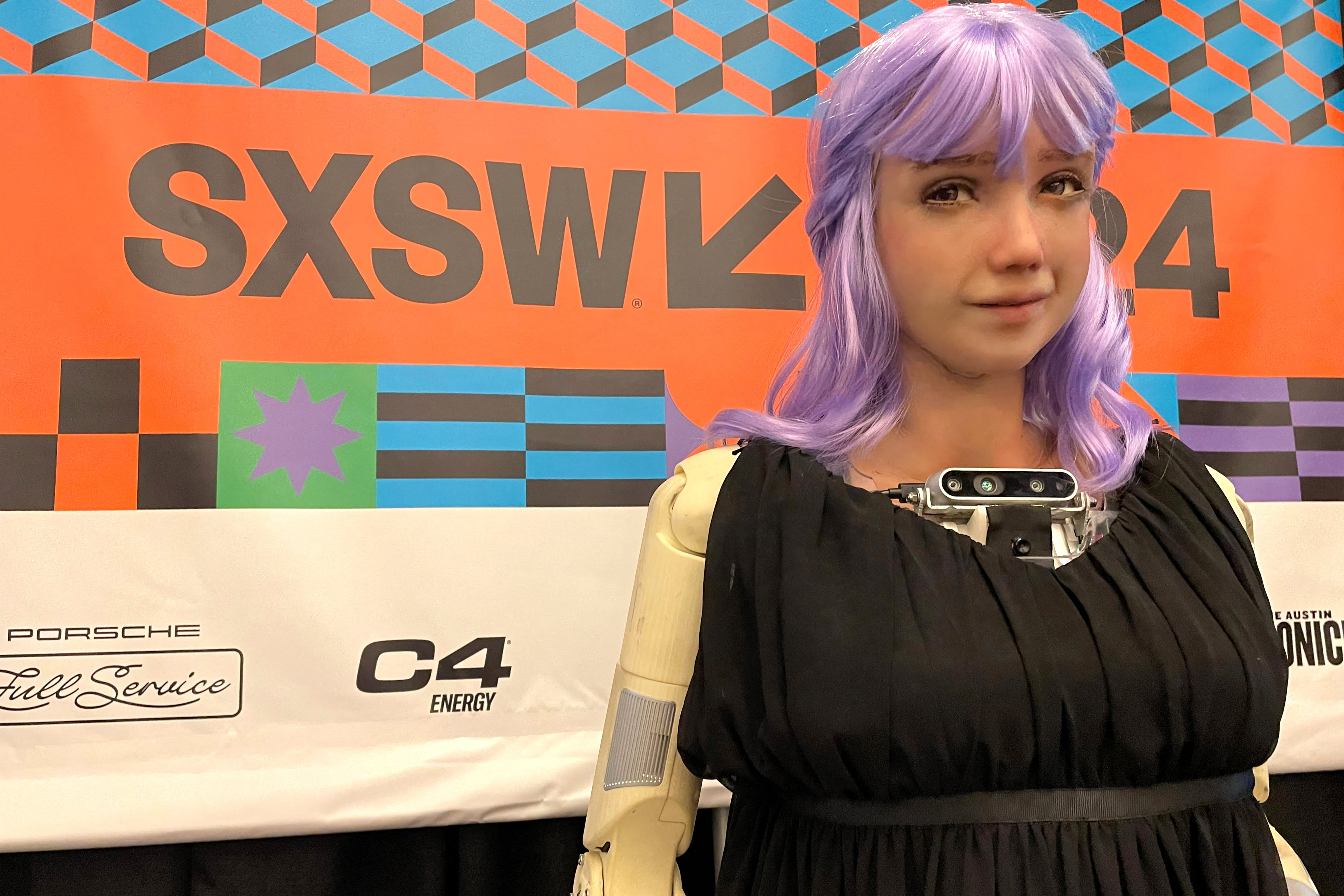Desdemona, a humanoid robot at SXSW 2024 in Austin, Texas