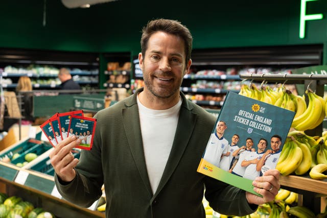 Jamie Redknapp is helping M&S Food launch their new Eat Well, Play Well sticker albums, to encourage parents and children to indulge in tech-free play(M&S/PA)