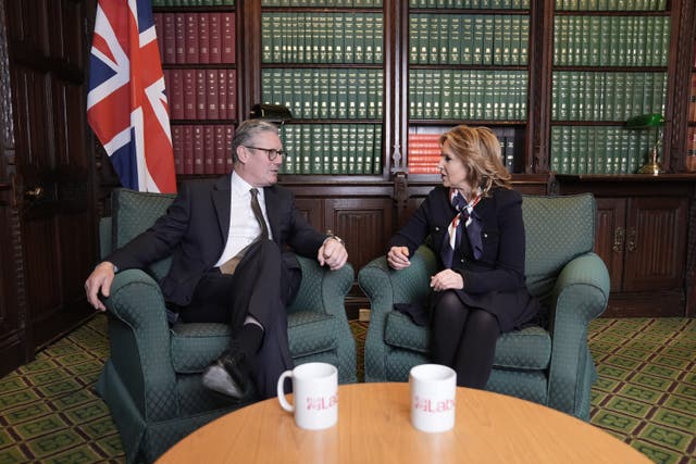 <p>Labour leader Sir Keir Starmer with former Conservative MP Natalie Elphicke in his parliamentary office</p>
