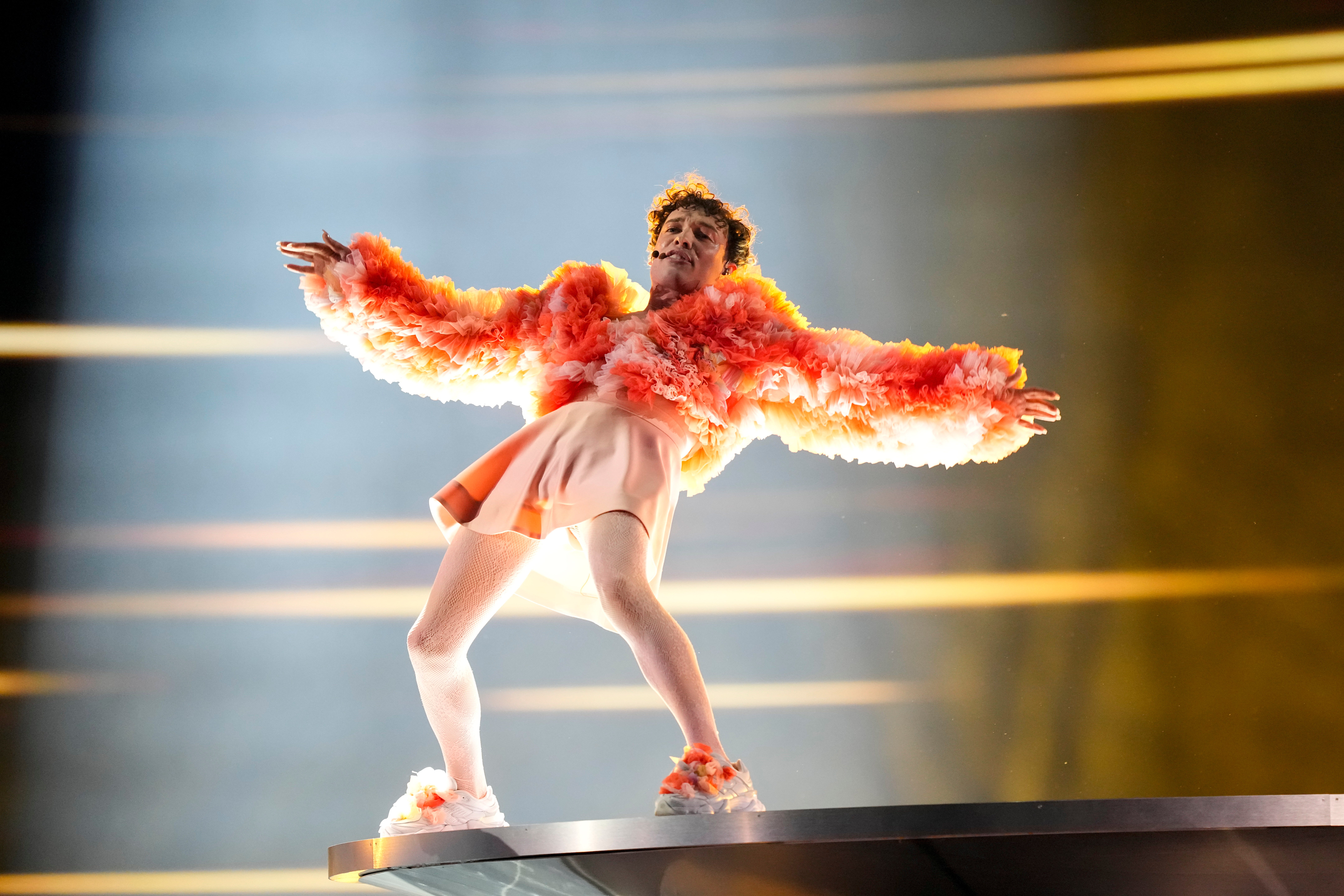 Nemo performs ‘The Code’ during the dress rehearsal for the second Eurovision 2024 semi-final