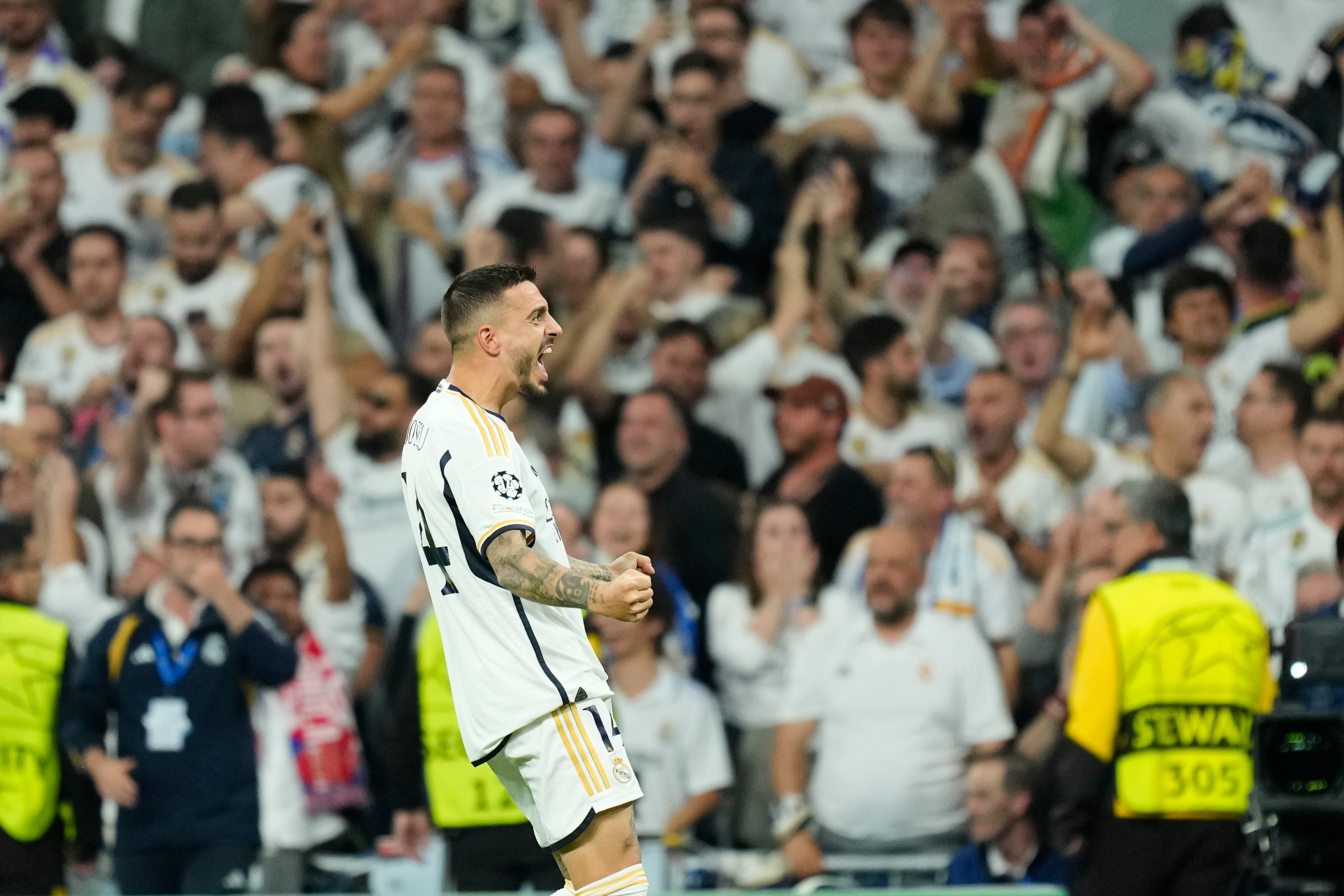 Joselu celebrates scoring Real Madrid’s late winner