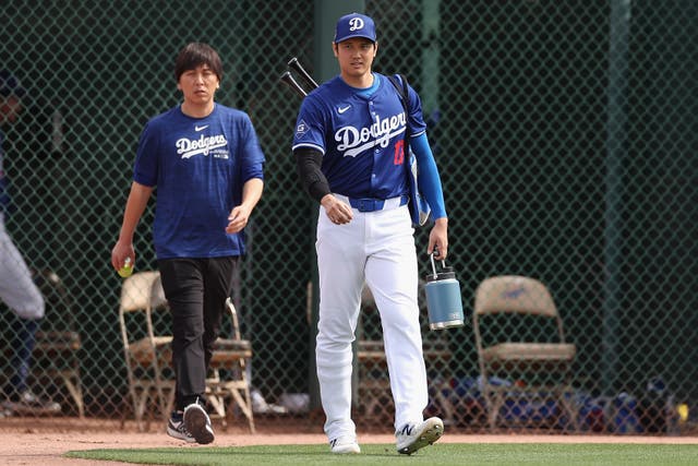 <p>Ippei Mizuhara, left, the former interpreter of LA Dodgers star Shohei Ohtani is set to plead guilty to $16m fraud, after he stole vast amounts of money  from the player to pay off gamblings  </p>