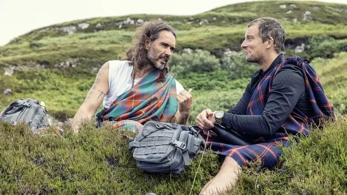 Brand and Grylls having a heart to heart on ‘Running Wild’ last summer