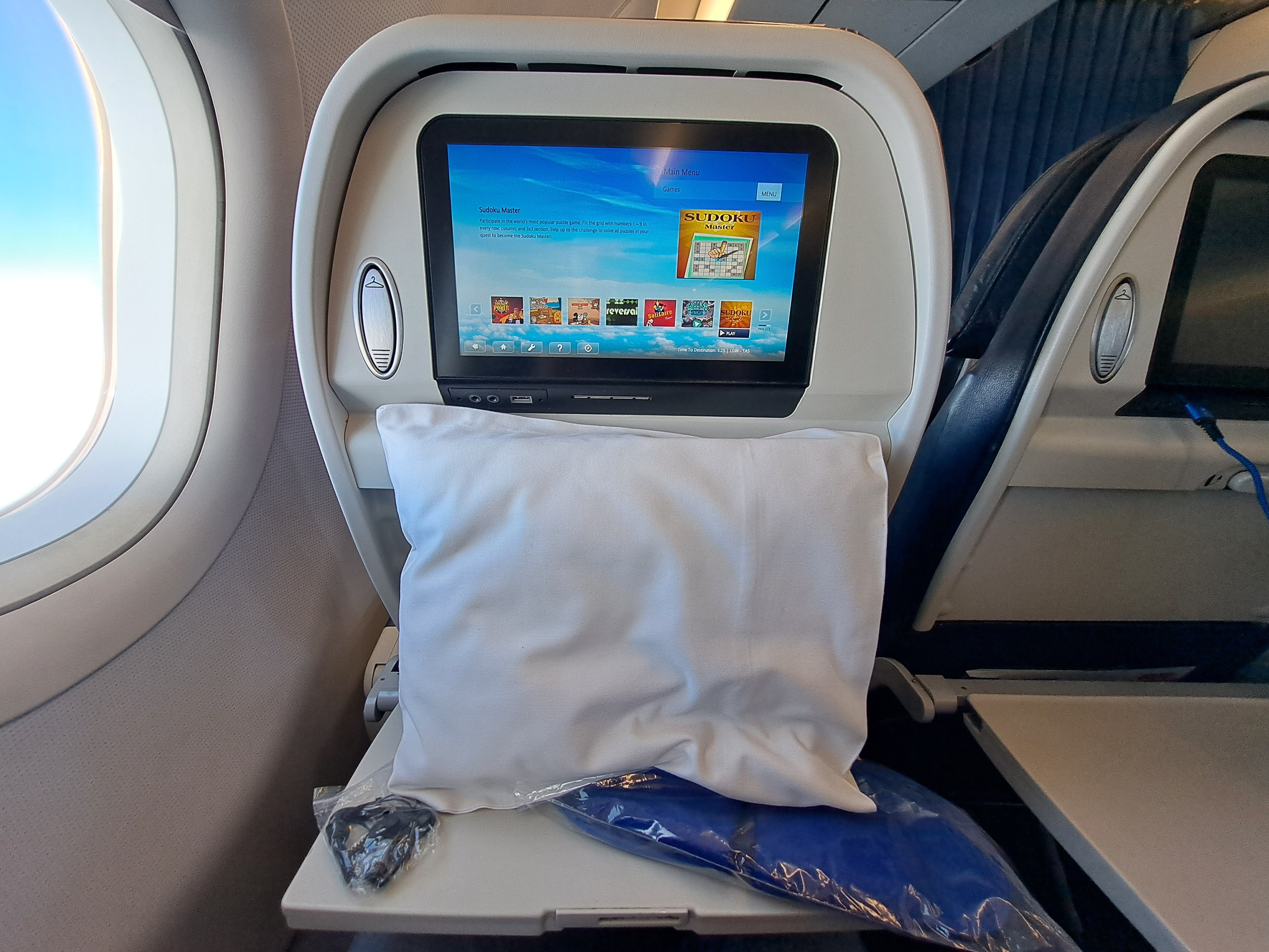 Blue sky thinking: economy seat on board Uzbekistan Airways