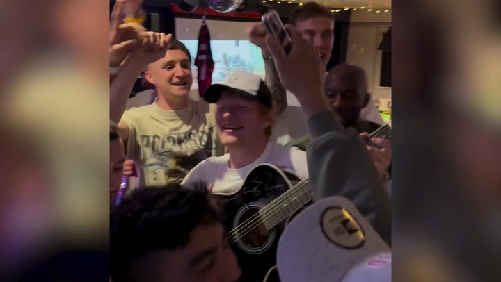 <p>Ed Sheeran takes Ipswich Town players out to party to celebrate promotion.</p>