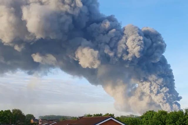 <p>A huge fire has broken out in Cannock, Staffordshire </p>