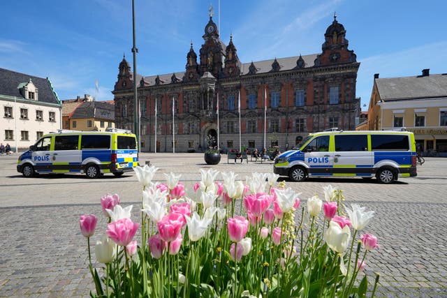 Police patrols in Malmo city centre (AP Photo/Martin Meissner)