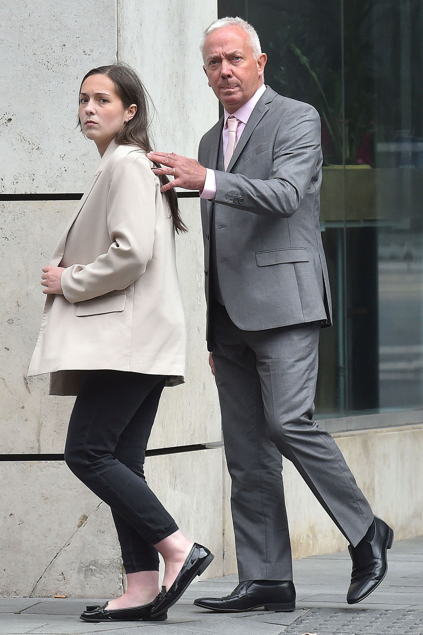 Joynes leaves Manchester Crown Court with her father after first hearing
