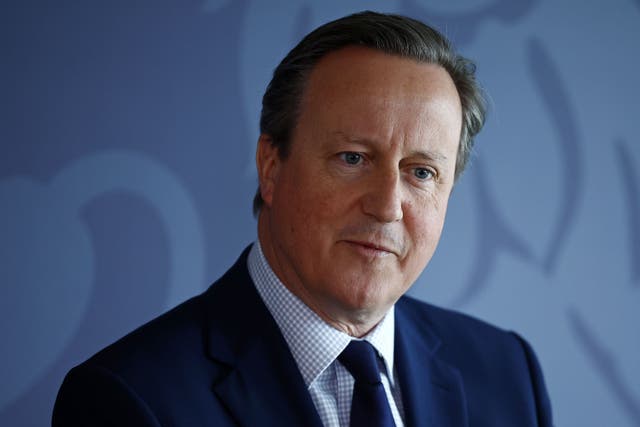 Foreign Secretary Lord David Cameron delivers a speech at the National Cyber Security Centre in London (Benjamin Cremel/PA)