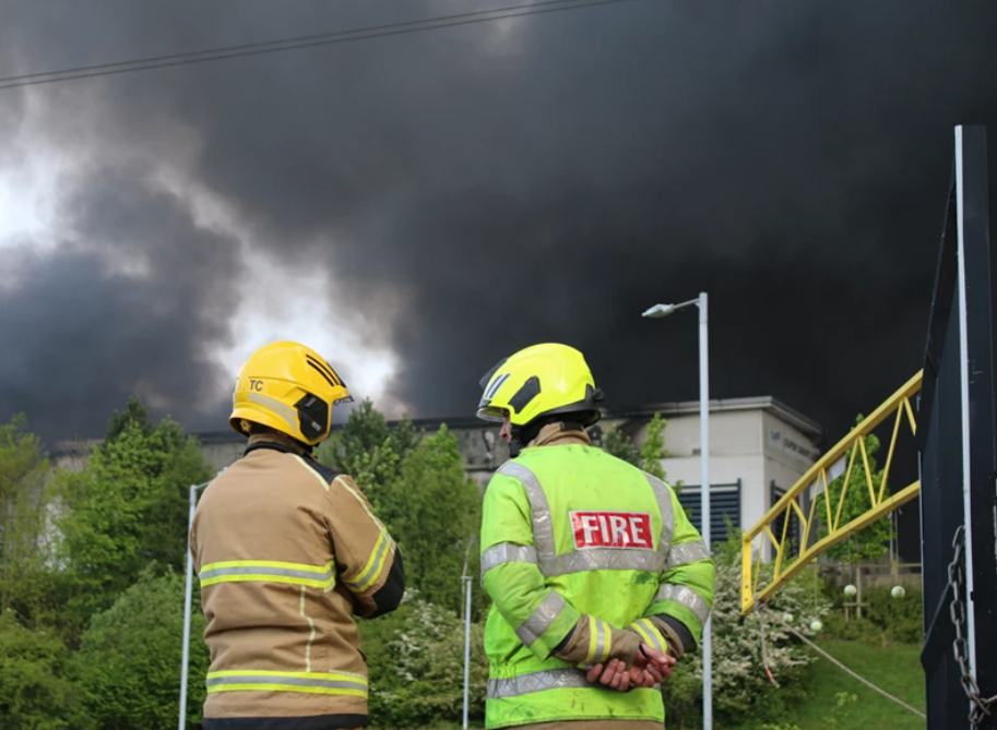 Road closures are expected to remain in place as firefighters continue to tackle the scene
