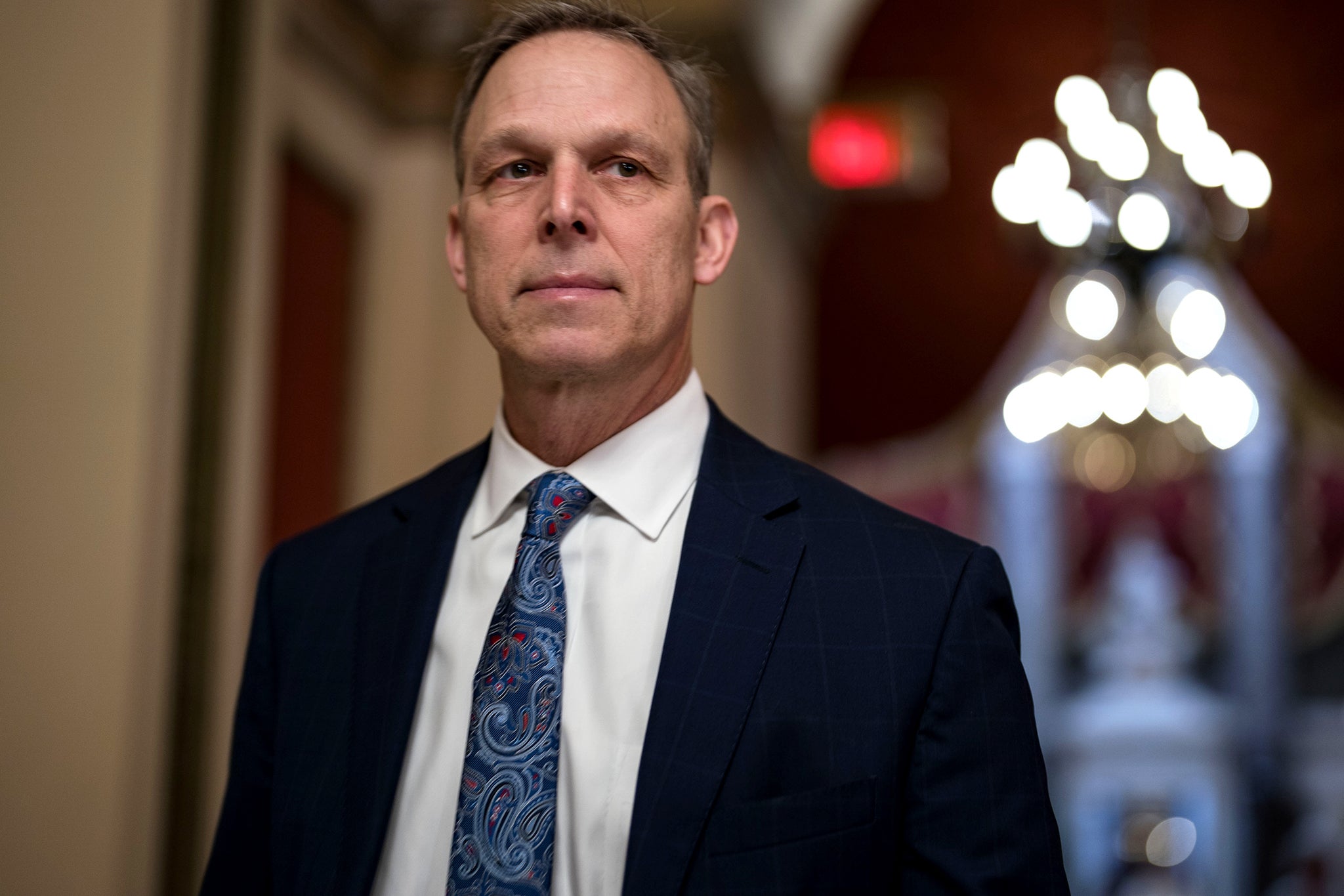 <p>Scott Perry at a conference in the Capitol 29 November 29, 2023. Mr Perry is accused of calling the KKK the ‘military wing of the Democratic party’ </p>