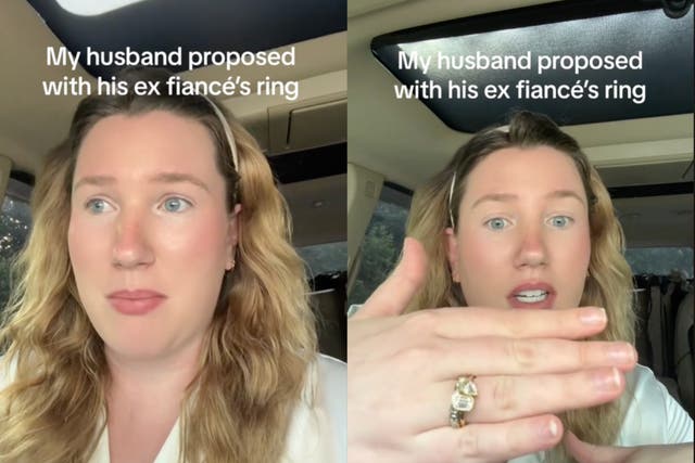 <p>Woman discovers her husband proposed to her with his ex-fiancé’s ring</p>