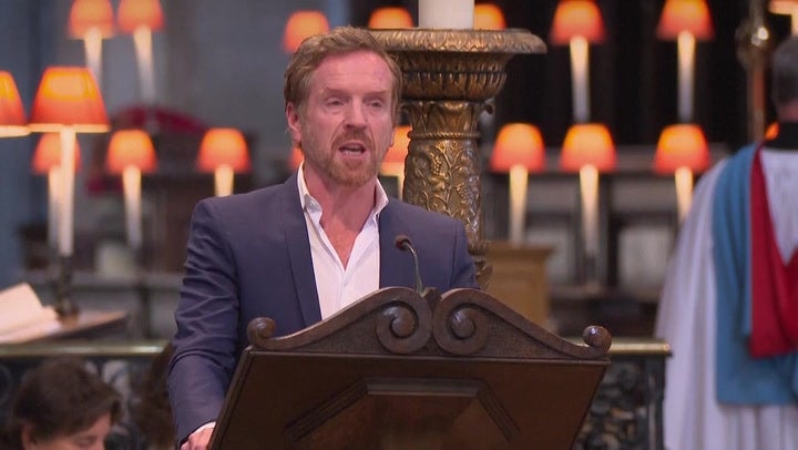 <p>Damian Lewis gives impassioned reading of Invictus poem in support of Prince Harry.</p>