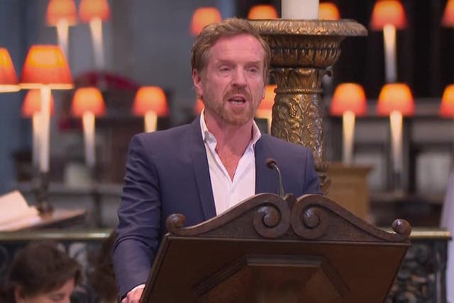 <p>Damian Lewis gives impassioned reading of Invictus poem in support of Prince Harry.</p>