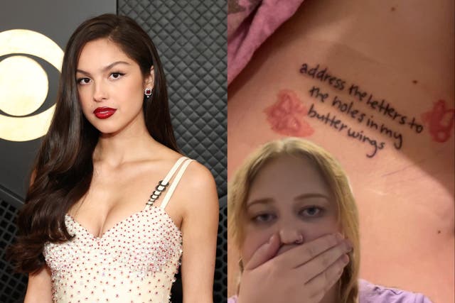 <p>Olivia Rodrigo hilariously responds to fan’s viral tattoo typo of lyrics</p>