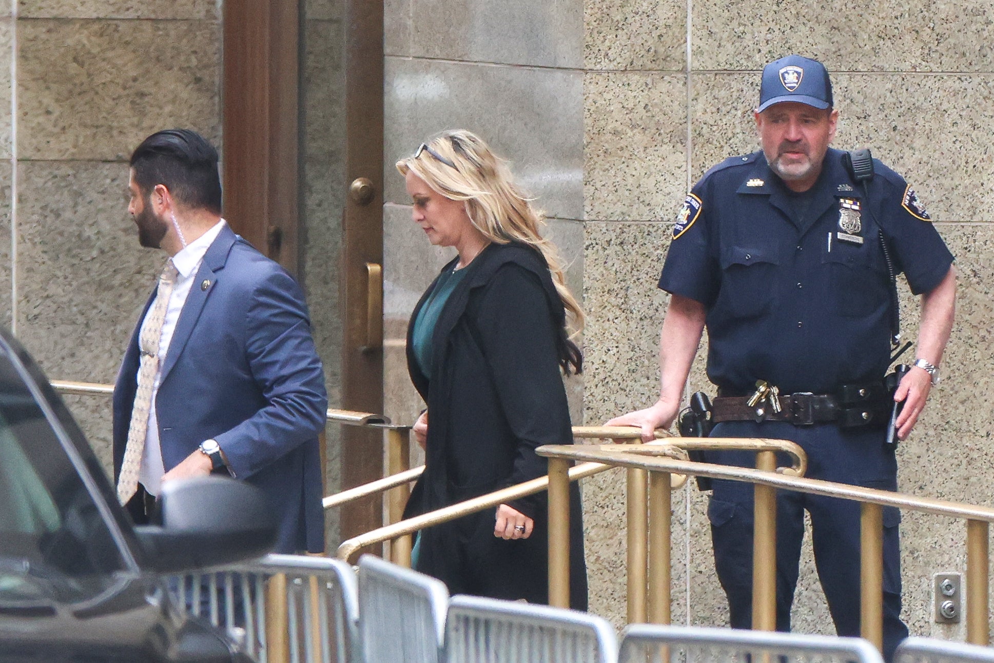 Stormy Daniels leaves court after concluding her testimony in Donald Trump’s hush money trial