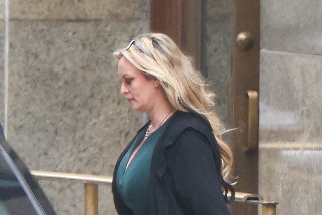 <p>Stormy Daniels leaves Manhattan Criminal Court after testifying at former US President Donald Trump’s trial </p>