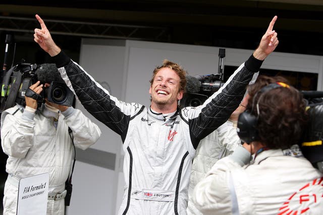 Jenson Button’s victory in Barcelona in 2009 did not go down well with everybody at Brawn (Martin Rickett/PA)
