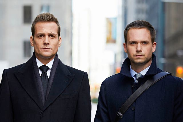 <p>Harvey (Gabriel Macht) and Mike (Patrick J Adams) in Suits</p>