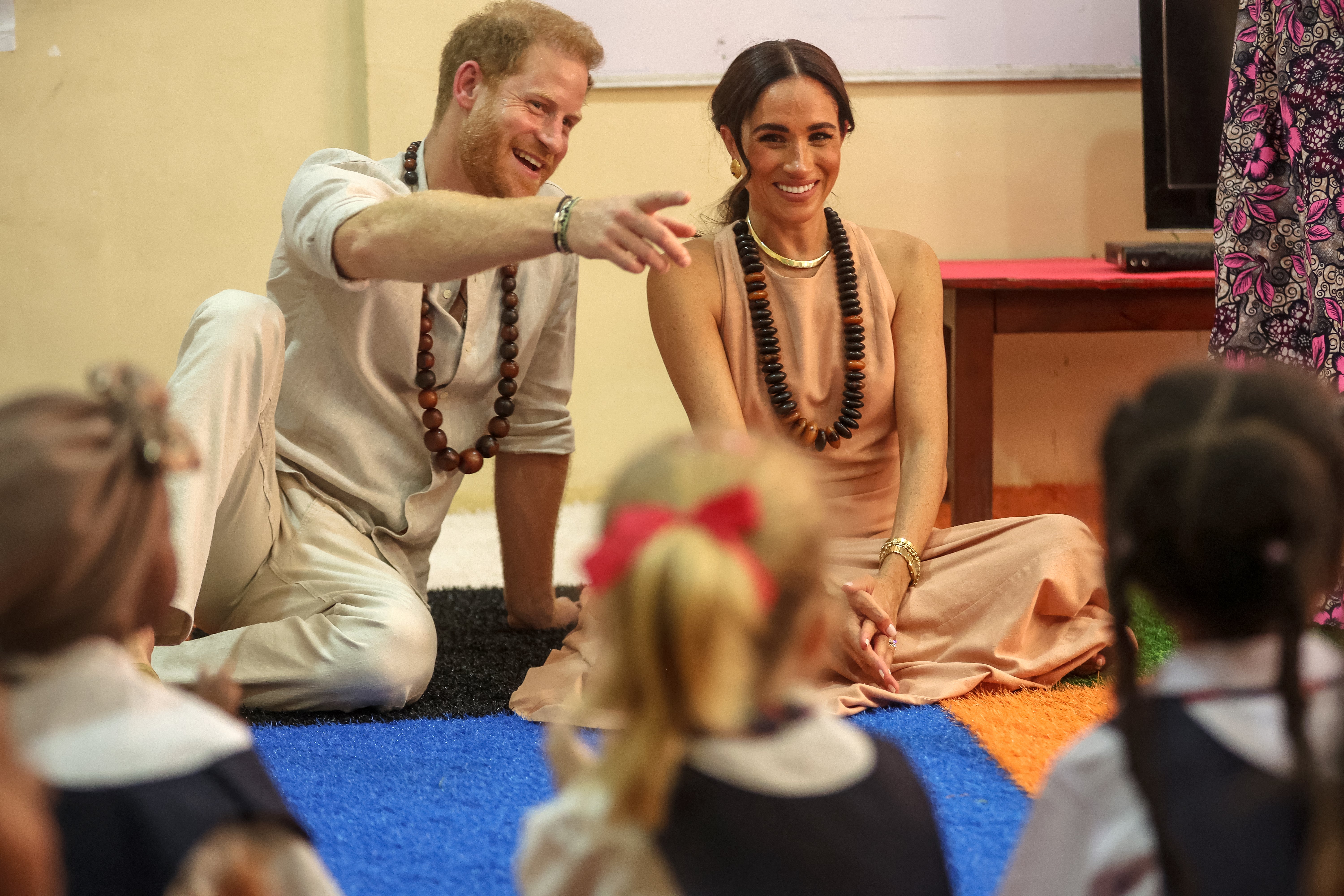 Meghan said she saw herself in all of the children at a school in Nigeria