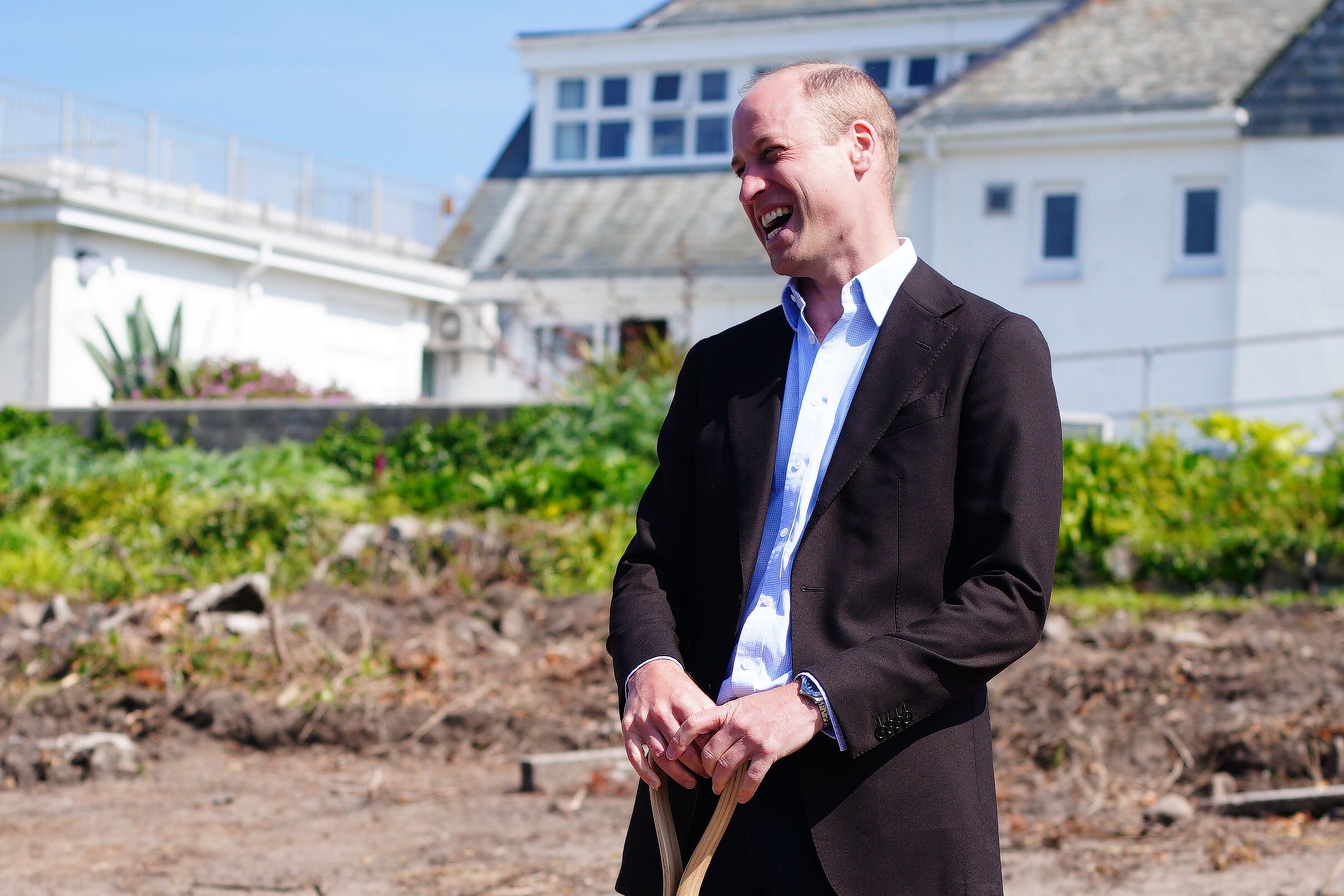 William broke new ground for the new facility during a visit to St Mary’s Community Hospital (Ben Birchall/PA)