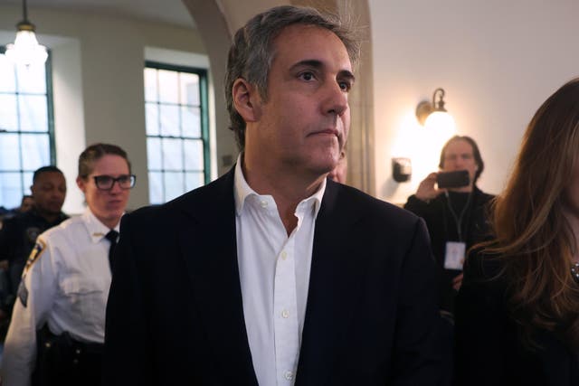 <p>Michael Cohen, a former lawyer for Donald Trump, in court at the former president’s civil fraud trial in October. He is expected to testify in the New York criminal trial next week </p>