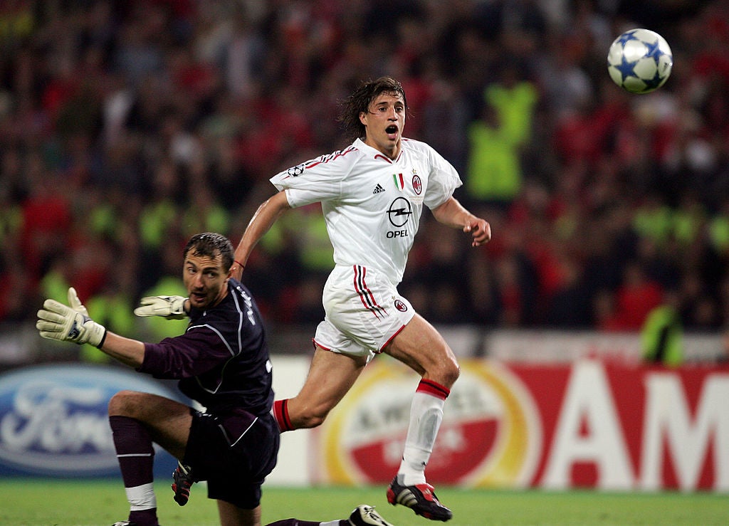 Crespo scored twice in Istanbul before AC Milan lost on penalties