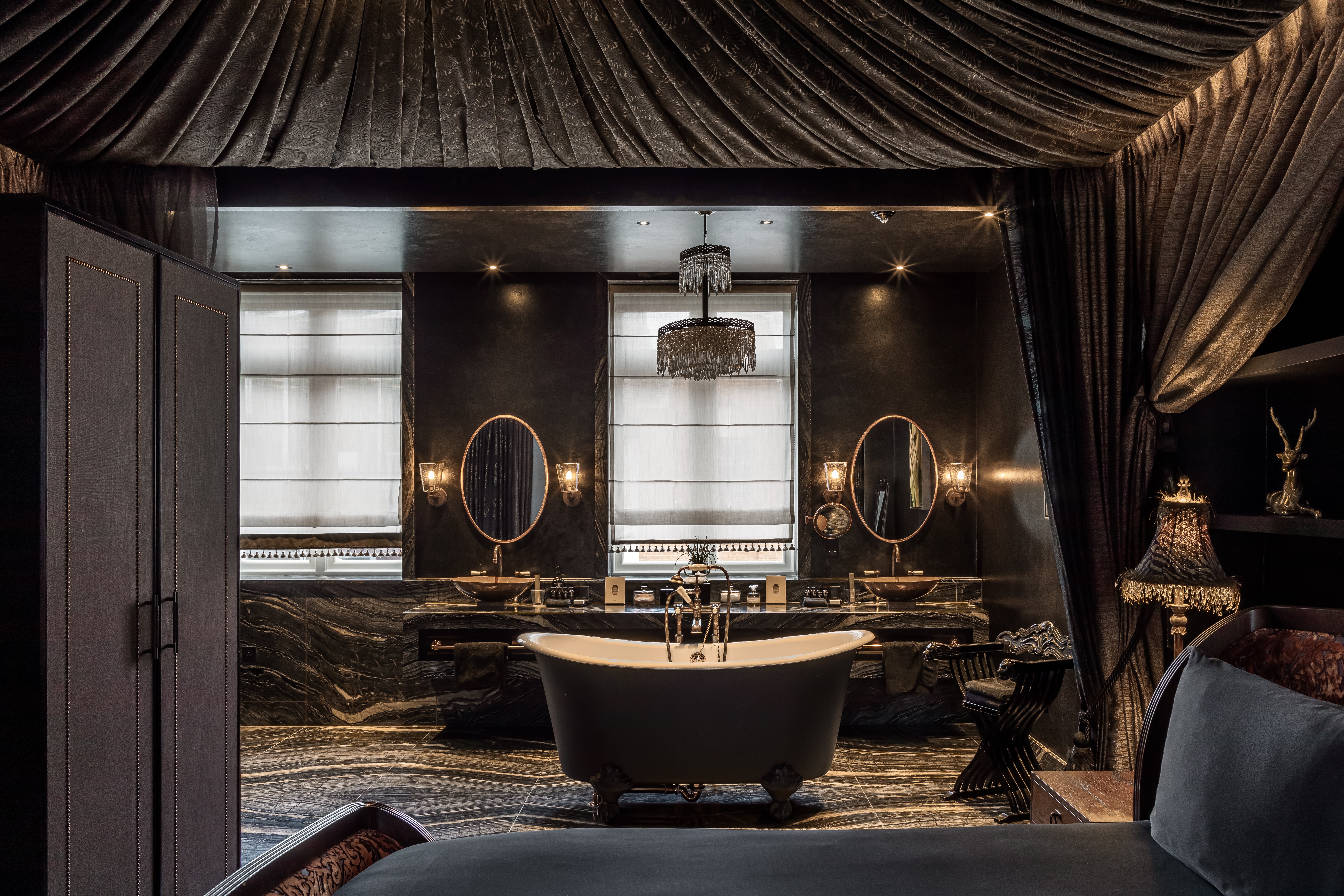 The Mandrake Suite’s sultry claw-foot tub